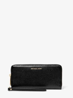 leather continental wristlet michael kors|Michael Kors leather wristlet.